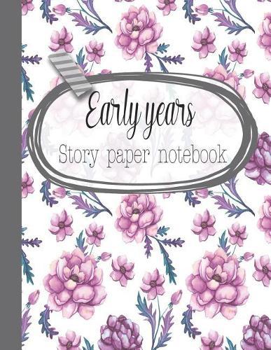 Early years story paper notebook: The large notebook for primary and early year children learning to write with picture box and writing lines - Pink peonies cover art design