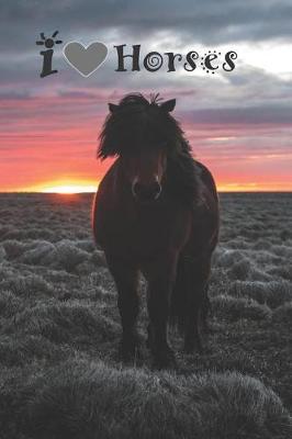 I Love Horses: Horse Gift for Girls Women Equestrian Journal Notebook Diary to write in Lined Pages with Pretty Horse Shoe Motif