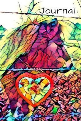 Miniature Brown Pony Red Heart Valentine Pretty Blank Lined Journal for daily thoughts Notebook