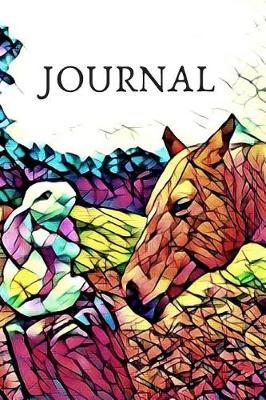 Cute Rabbit and Yellow Horse Lover's Colorful County Pretty Blank Lined Journal for daily thoughts Notebook