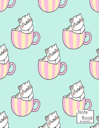 Notebook: Cute cats CupNotebook and Dot Graph Line Sketch pages, Extra large (8.5 x 11) inches, 110 pages, White paper, Sketch, Draw and Paint (Notebooks for Girls)