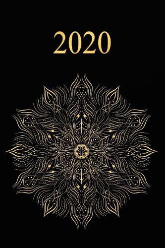 2020: Calendario e Agenda settimanale 2020 + calendario mensile + 20 pagine Indirizzi +20 pagine foderate +20 pagine Blanco per schizzi - Mandala Filigree Nero Oro Nero
