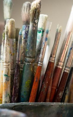 Notebook: Brushes Paint Artist Painting Painter Color Art Brush 5  x 8  150 Ruled Pages Notebook