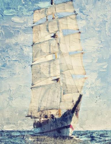 Notebook: Schooner Tall Ship Nautical Sailing Ocean Maritime Ships 8.5 x 11 150 Ruled Pages