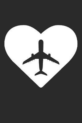 Airplane Heart Silhouette: 6x9 Ruled Notebook, Journal, Daily Diary, Organizer, Planner