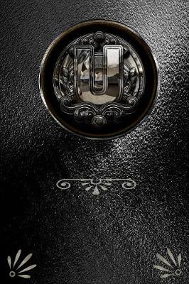 U: Black Leather look Chrome initial 200page lined notebook journal planner