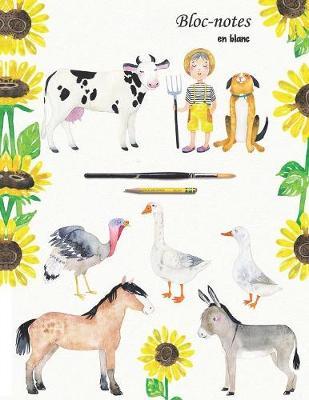 Bloc-notes en blanc: ferme - format A4 - 112 pages - carnet de notes avec registre - idéal comme agenda, carnet de croquis, carnet de croquis, carnet à dessin ou cahier à colorier vide