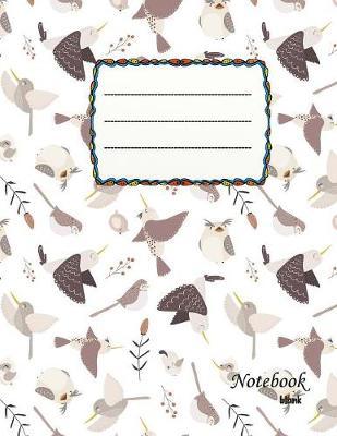 Notebook blank: owl and bird - A4 format - 112 pages - notebook with register - ideal as diary, sketchbook, sketchbook, drawing book or empty colouring book
