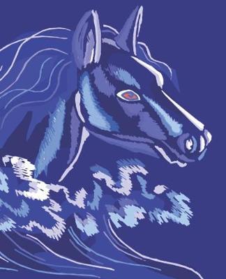 Horse Photo School Composition Book Equine Blue Horse and Wave Drawing: Horse Photo Equine Covers Composition Books Notebooks (Notebook, Diary, Blank Book)