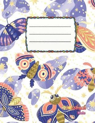 Notizbuch blanko: Design Schmetterling - Motte - A4 Format - 112 Seiten - Notizbuch mit Register -ideal als Tagebuch, Skizzenbuch, Sketchbook, Zeichenbuch oder leeres Malbuch