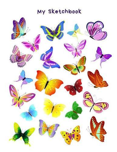 My Sketchbook: Butterfly Pattern, Large Sketchbook, 120 pages, 8.5 by 11