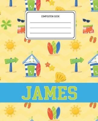 Composition Book James: Surf Pattern Composition Book Name James Personalized Lined Wide Rule Notebook for Boys Kids Back to School Preschool Kindergarten and Elementary Grades K-2