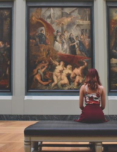 Notebook: Woman Art Creativity Relaxation Girl Gallery 8.5  x 11  150 Ruled Pages