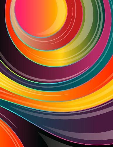 Notebook: Hippy Sixties Colorful Color Pattern Hippies 8.5 x 11 150 Ruled Pages