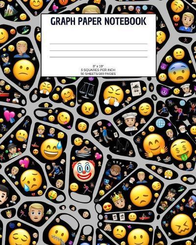 Graph Paper Notebook: Emoji; 5 squares per inch; 50 sheets/100 pages; 8  x 10
