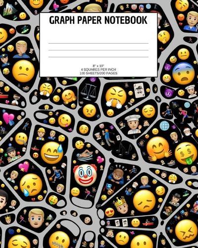 Graph Paper Notebook: Emoji; 4 squares per inch; 100 sheets/200 pages; 8  x 10