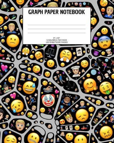 Graph Paper Notebook: Emoji; 5 squares per inch; 100 sheets/200 pages; 8  x 10