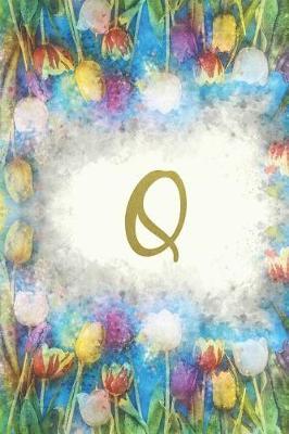 Q: Monogram Initial Notebook for Women and Girls, Blank, 6  x 9 , 110 pages