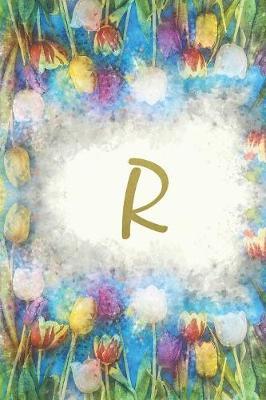 R: Monogram Initial Notebook for Women and Girls, Blank, 6  x 9 , 110 pages
