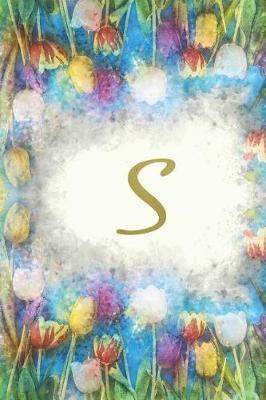 S: Monogram Initial Notebook for Women and Girls, Blank, 6  x 9 , 110 pages