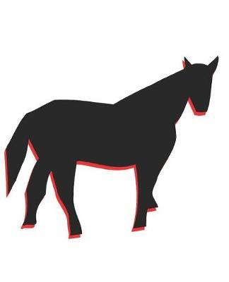 Horse Illustration School Composition Book Equine Black Red Horse Sihouette: Horse Picture Equine Covers Composition Books Notebooks (Notebook, Diary, Blank Book)