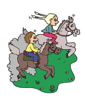 Horse Illustration School Composition Book Equine Boy Girl Racing Ponies: Horse Picture Equine Covers Composition Books Notebooks (Notebook, Diary, Blank Book)