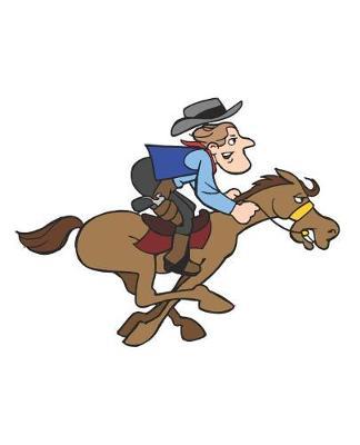 Horse Illustration School Composition Book Equine Cartoon Cowboy Gallop: Horse Picture Equine Covers Composition Books Notebooks (Notebook, Diary, Blank Book)