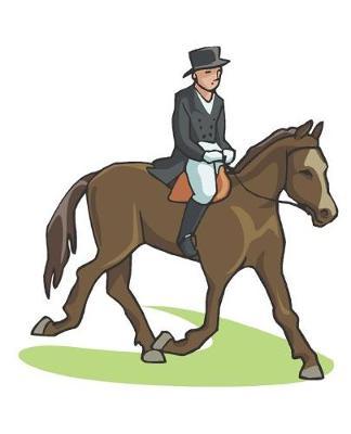 Horse Illustration School Composition Book Equine Dressge Rider Trot: Horse Picture Equine Covers Composition Books Notebooks (Notebook, Diary, Blank Book)