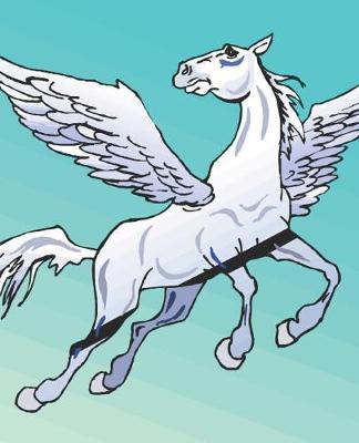 Horse Illustration School Composition Book Equine Flying Pegasus: Horse Picture Equine Covers Composition Books Notebooks (Notebook, Diary, Blank Book)