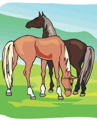 Horse Illustration School Composition Book Equine Grazing Horses: Horse Picture Equine Covers Composition Books Notebooks (Notebook, Diary, Blank Book)