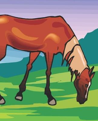 Horse Illustration School Composition Book Equine Grazing Chestnut Horse: Horse Picture Equine Covers Composition Books Notebooks (Notebook, Diary, Blank Book)