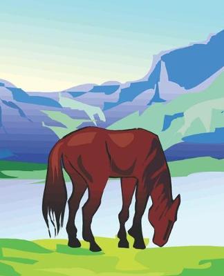 Horse Illustration School Composition Book Equine Horse Mountain Scene: Horse Picture Equine Covers Composition Books Notebooks (Notebook, Diary, Blank Book)