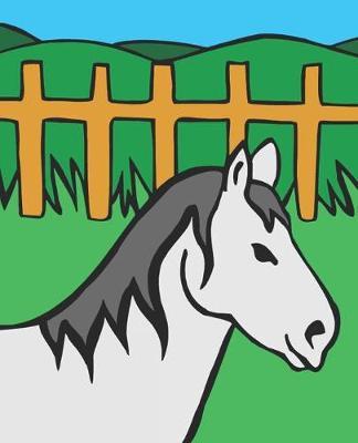 Horse Illustration School Composition Book Equine Horse Fence: Horse Picture Equine Covers Composition Books Notebooks (Notebook, Diary, Blank Book)