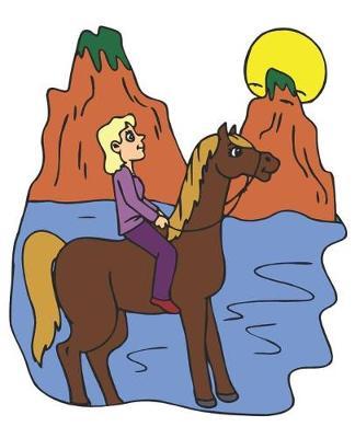 Horse Illustration School Composition Book Equine Horse Water Mountain Scene: Horse Picture Equine Covers Composition Books Notebooks (Notebook, Diary, Blank Book)