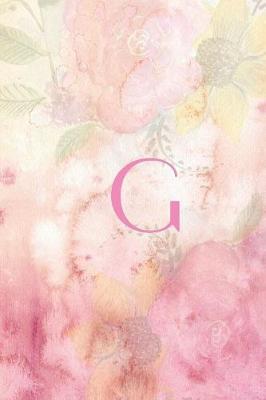 G: Monogram Initial Notebook for Women and Girls With Pink Flowers, Blank, 6  x 9 , 110 pages