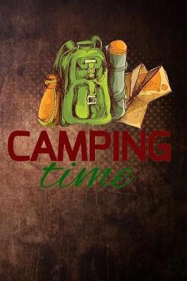 Camping time: maps outdoor equipment for adventure vintage Lined Notebook / Diary / Journal To Write In outdoor camping Gift for women, men and kids