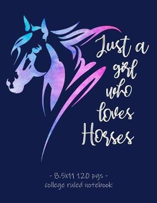 Just a Girl Who Loves Horses: School Notebook for Horse Riding Equestrian Riders - 8.5x11