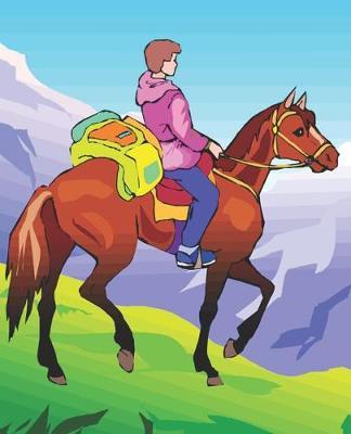 Horse Illustration School Composition Book Equine Pack Horse on Mountain Trail: Horse Picture Equine Covers Composition Books Notebooks (Notebook, Diary, Blank Book)