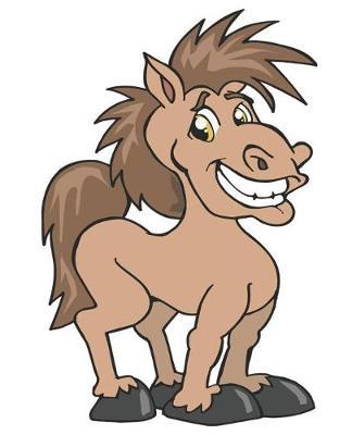 Horse Illustration School Composition Book Equine Smiling Cartoon Pony: Horse Picture Equine Covers Composition Books Notebooks (Notebook, Diary, Blank Book)