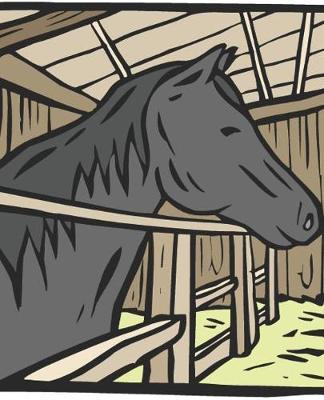 Horse Illustration School Composition Book Equine Stabled Grey Horse: Horse Picture Equine Covers Composition Books Notebooks (Notebook, Diary, Blank Book)