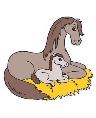 Horse Illustration School Composition Book Equine Resting Grey Mare Foal: Horse Picture Equine Covers Composition Books Notebooks (Notebook, Diary, Blank Book)