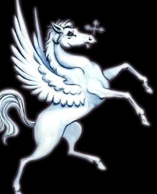 Horse Illustration School Composition Book Equine White Rearing Pegasus Cross: Horse Picture Equine Covers Composition Books Notebooks (Notebook, Diary, Blank Book)