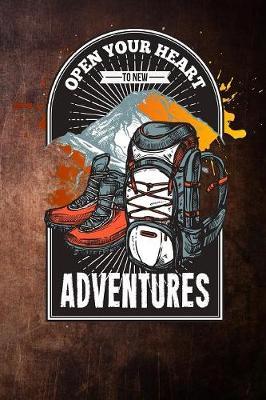 Open your heart to new adventures: camper camping vintage Lined Notebook / Diary / Journal To Write In outdoor camping Gift for women, men and kids