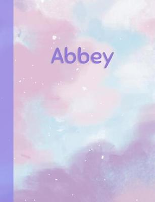 Abbey: Personalized Composition Notebook - College Ruled (Lined) Exercise Book for School Notes, Assignments, Homework, Essay Writing. Pink Blue Purple Cover Art - Cloud Marble with Name