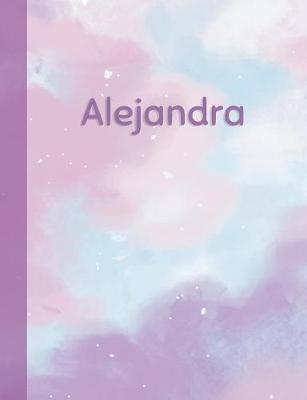 Alejandra: Personalized Composition Notebook - College Ruled (Lined) Exercise Book for School Notes, Assignments, Homework, Essay Writing. Pink Blue Purple Cover Art - Cloud Marble with Name
