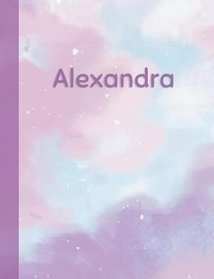 Alexandra: Personalized Composition Notebook - College Ruled (Lined) Exercise Book for School Notes, Assignments, Homework, Essay Writing. Pink Blue Purple Cover Art - Cloud Marble with Name