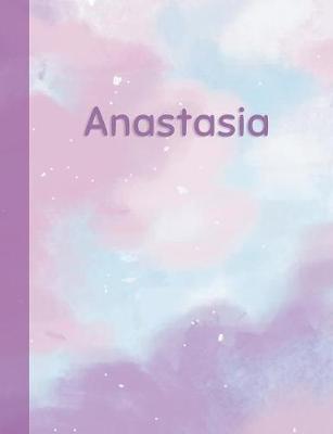 Anastasia: Personalized Composition Notebook - College Ruled (Lined) Exercise Book for School Notes, Assignments, Homework, Essay Writing. Pink Blue Purple Cover Art - Cloud Marble with Name
