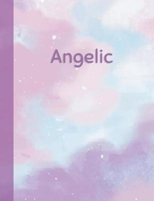 Angelic: Personalized Composition Notebook - College Ruled (Lined) Exercise Book for School Notes, Assignments, Homework, Essay Writing. Pink Blue Purple Cover Art - Cloud Marble with Name
