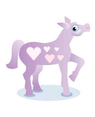 Horse Illustration School Composition Book Equine Purple Pony Hearts: Horse Picture Equine Covers Composition Books Notebooks (Notebook, Diary, Blank Book)