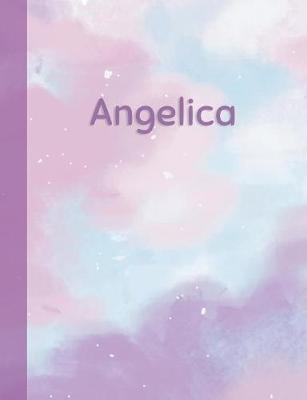Angelica: Personalized Composition Notebook - College Ruled (Lined) Exercise Book for School Notes, Assignments, Homework, Essay Writing. Pink Blue Purple Cover Art - Cloud Marble with Name